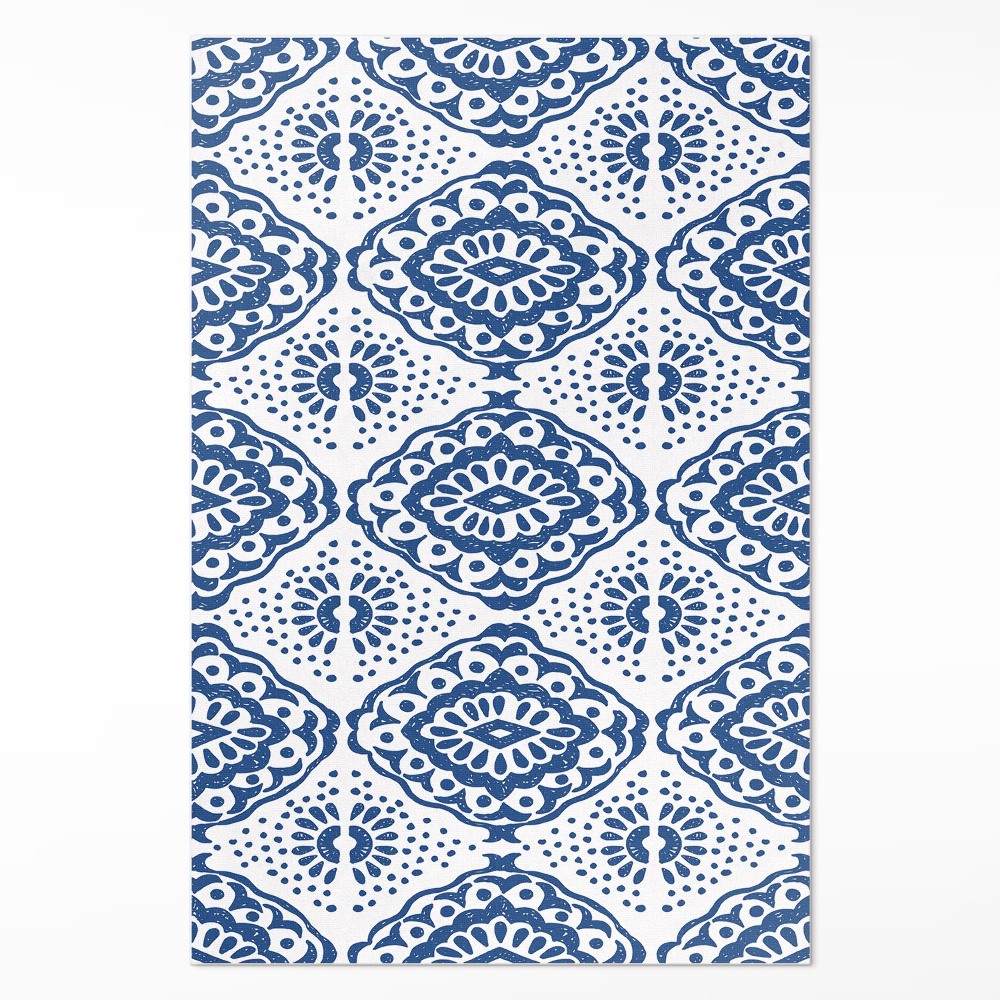 Vinylový koberec Modré vzory dekoratívny ornament