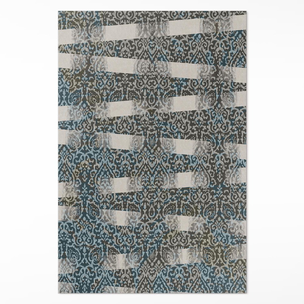 Vinylový koberec Ornament a pruhy štýl vintage