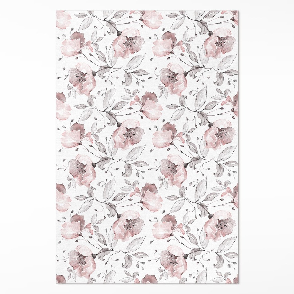 Vinylový koberec Krásne maľované kvety akvarelové rastliny