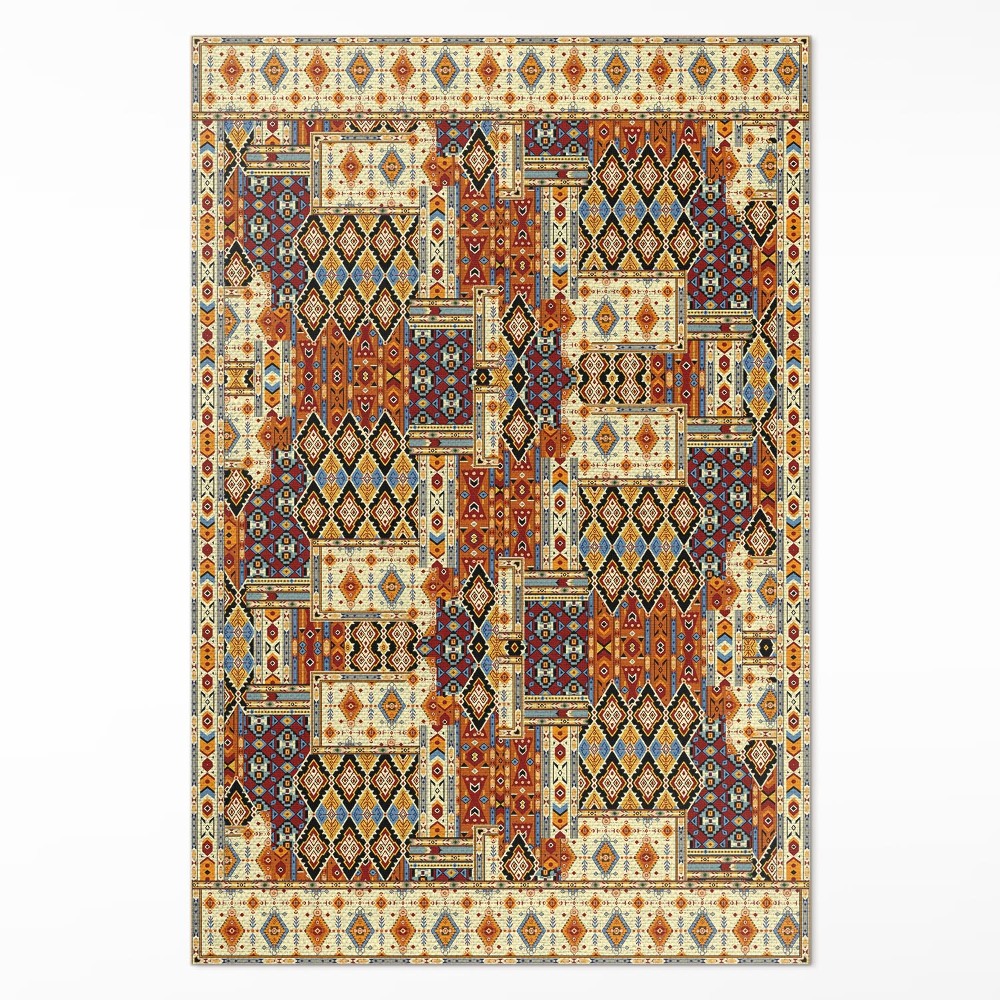 Vinylový koberec Geometrický patchwork boho vintage