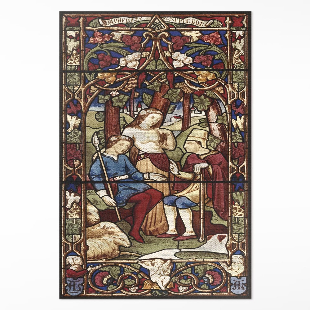 Vinylový koberec Sir Digby Wyatt imitácia vitráže gotika