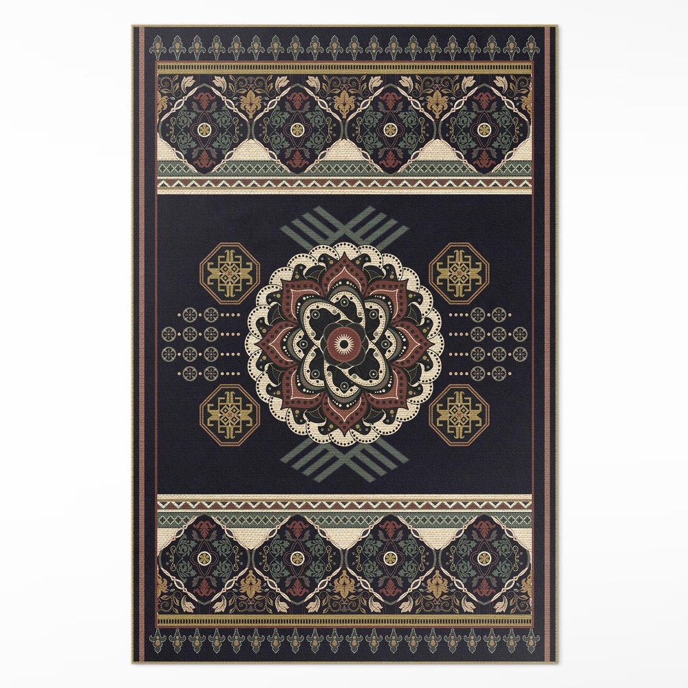 Vinylový koberec Farebná ozdobná čerň