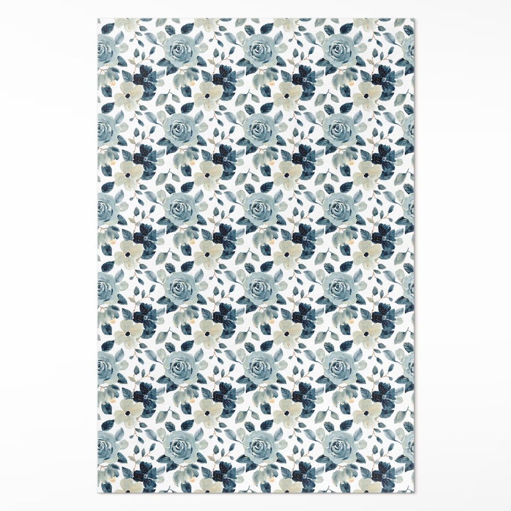 Vinylový koberec Maľované kvety pravidelný vzor floral