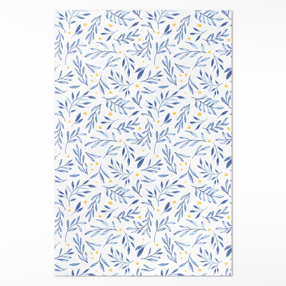 Vinylový koberec Akvarelové vetvičky listy bodky boho