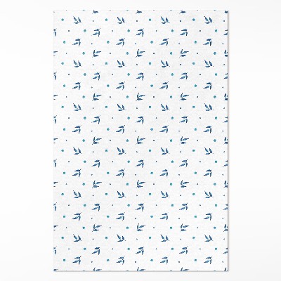 Vinylový koberec Drobné listy a bodky akvarel boho