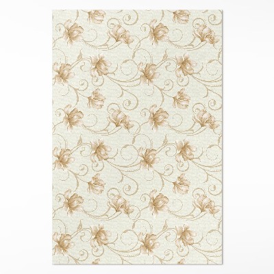 Vinylový koberec Krásne kvety rastliny v ornamentálnom štýle