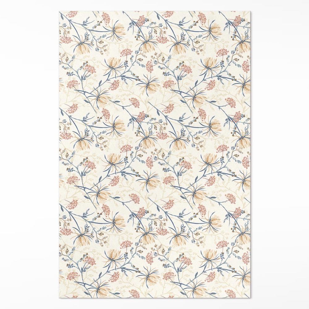 Vinylový koberec Kvetinová lúka jemný vzor boho