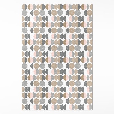 Vinylový koberec Kruhy a polmesiace geometrický vzor retro