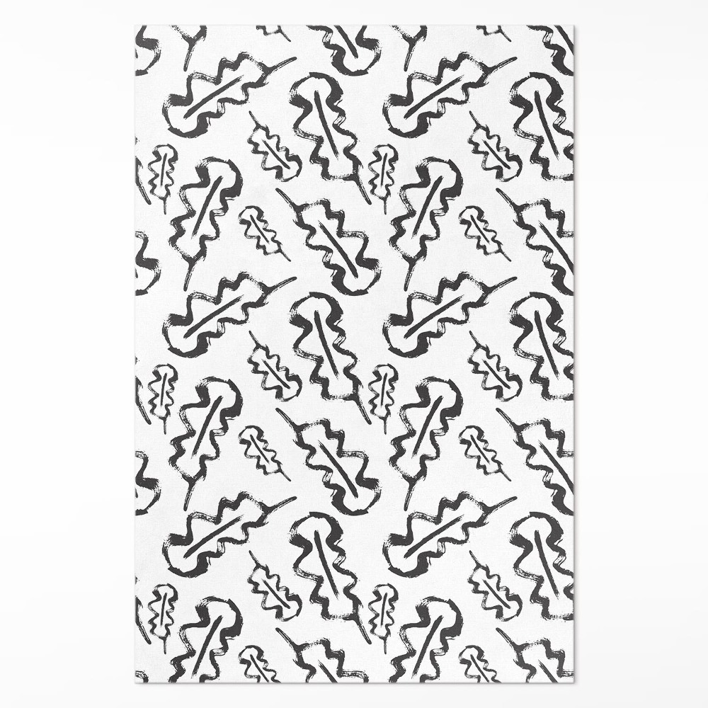 Vinylový koberec Maľované listy v minimalistickom štýle