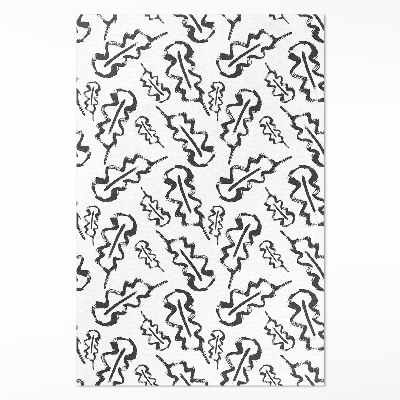 Vinylový koberec Maľované listy v minimalistickom štýle