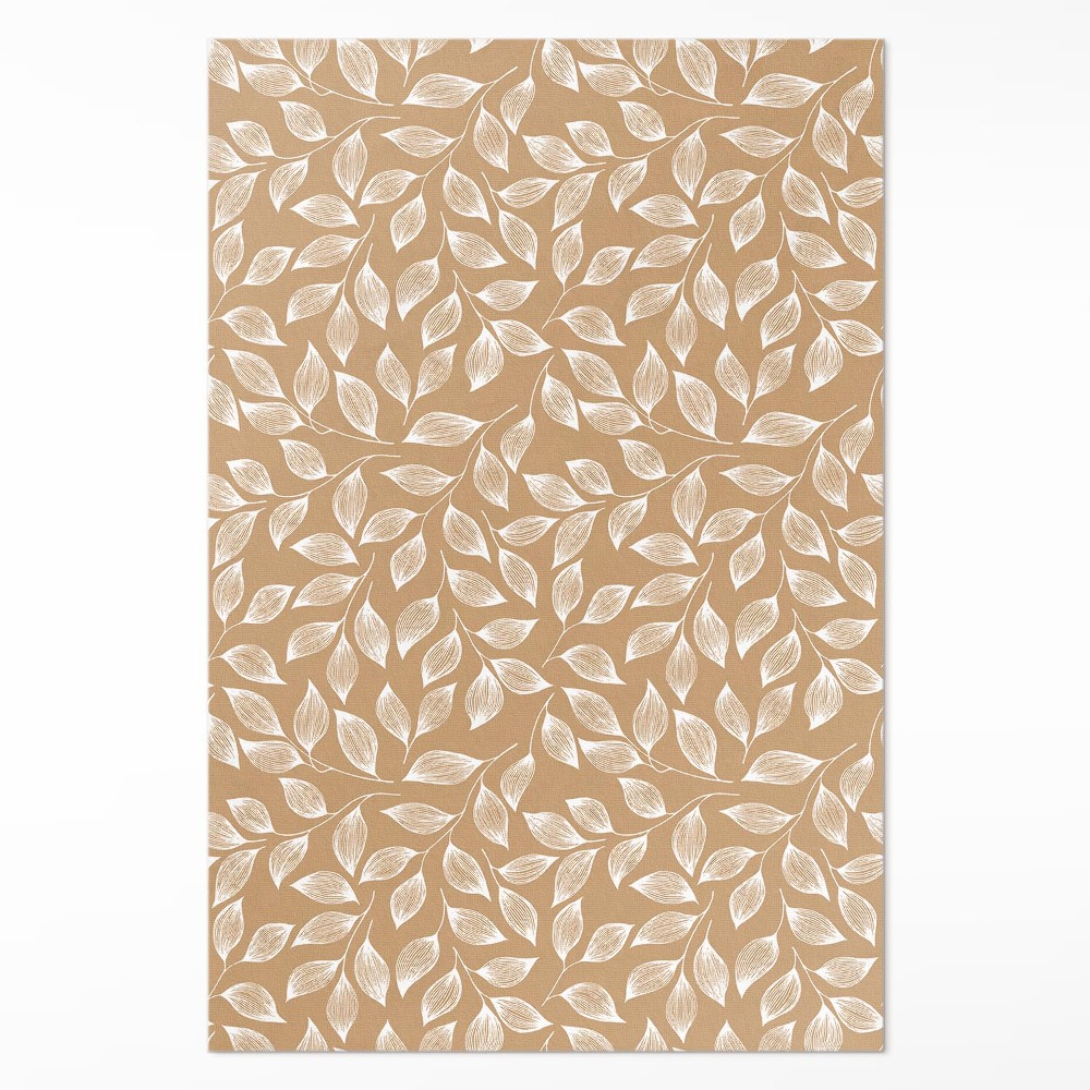 Vinylový koberec Boho lineárne vetvičky s listami