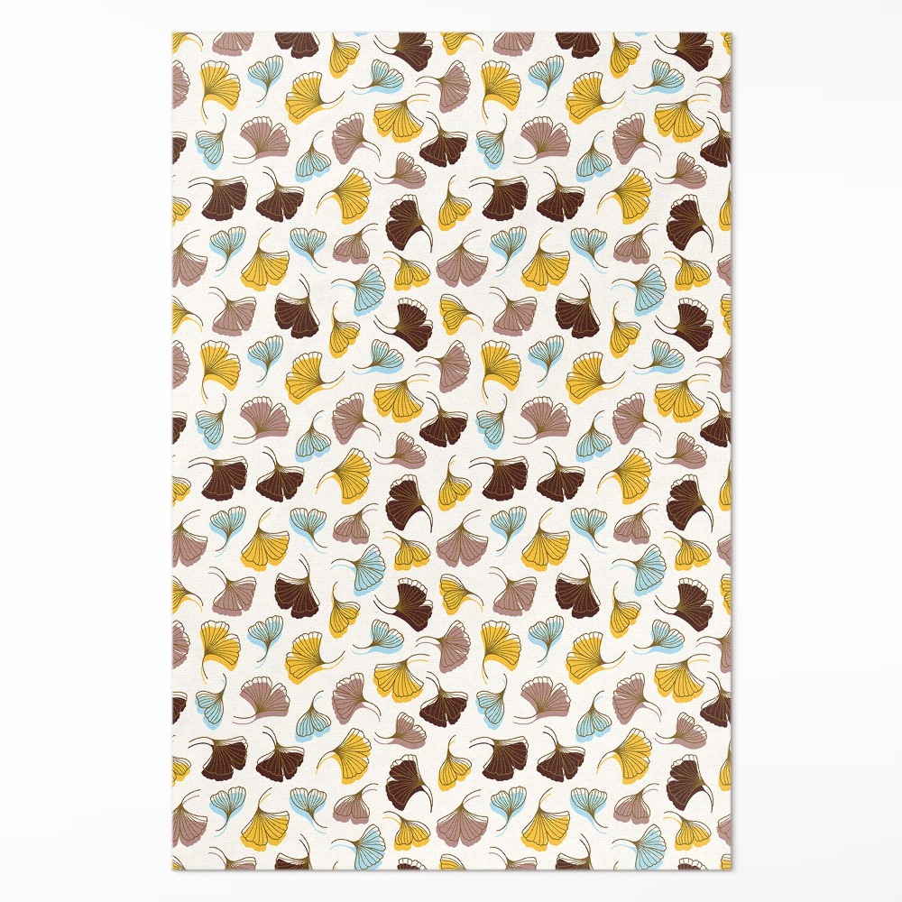 Vinylový koberec Pastelové listy Ginkgo biloba ilustrácia boho