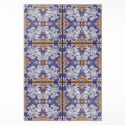 Vinylový koberec Štýlové dlaždice s rastlinnými ornamentmi