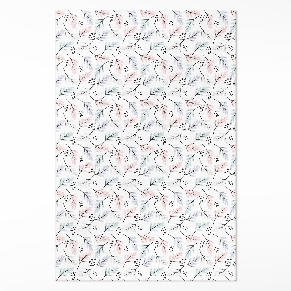 Vinylový koberec Pastelové jemné rastliny v štýle boho