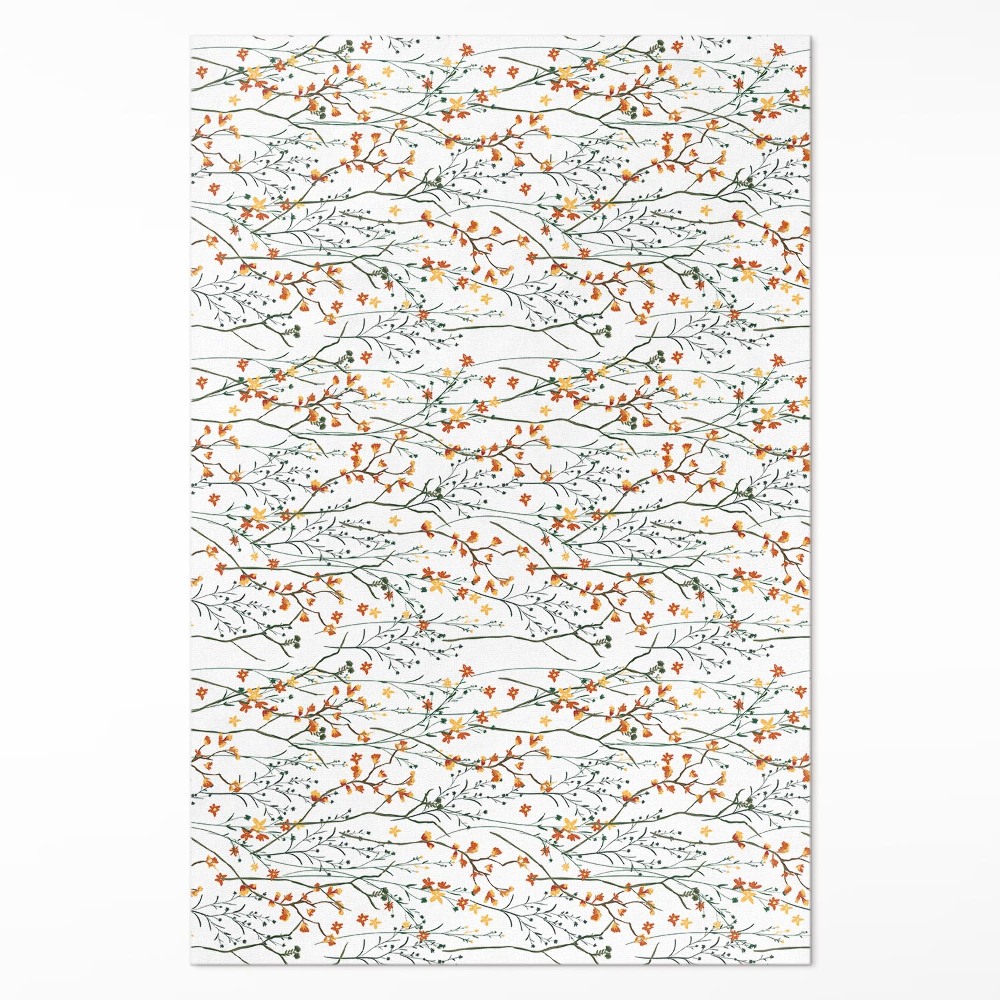 Vinylový koberec Kvietky a vetvičky v štýle boho