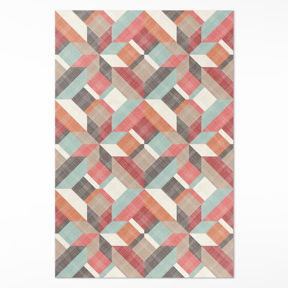 Vinylový koberec Ošúchaný geometrický vzor