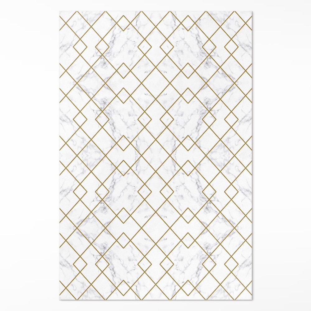 Vinylový koberec Rombusy na svetlom mramore