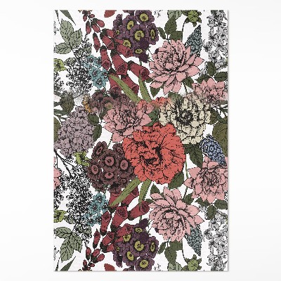 Vinylový koberec Pastelové kvety na lúke vintage