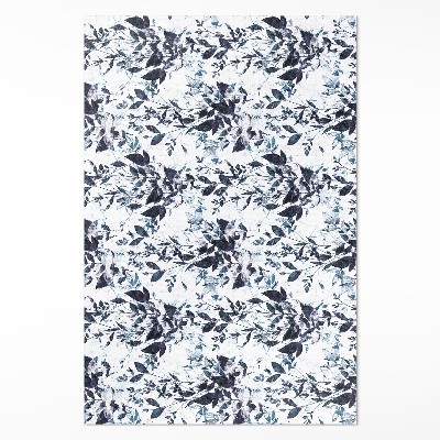 Vinylový koberec Akvarelové popínavé listy v odtieni indiga