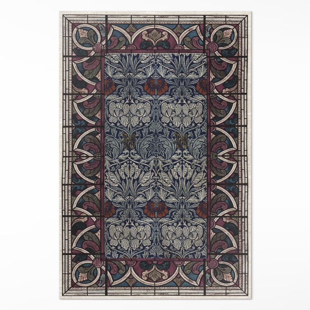 Vinylový koberec Gotické červené vitráže