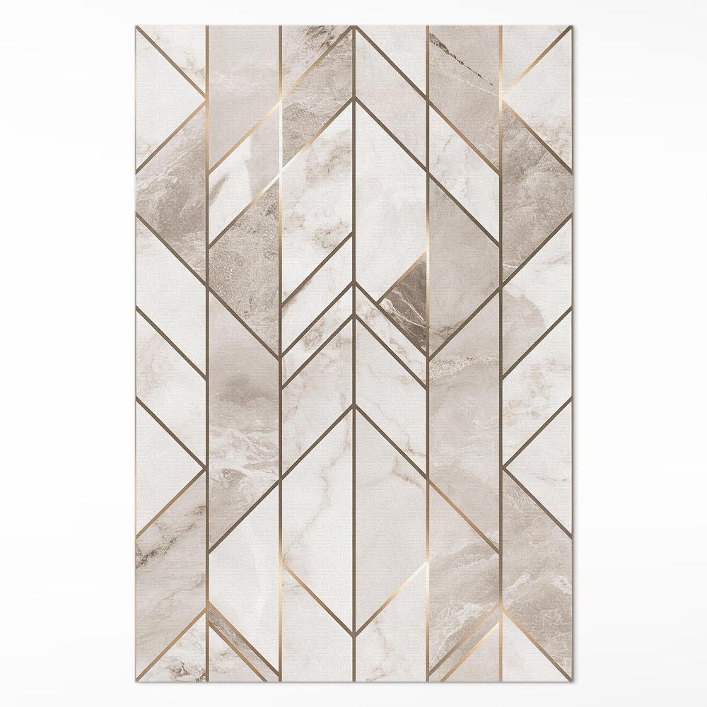 Vinylový koberec Pravidelné línie na mramore glamour kameň