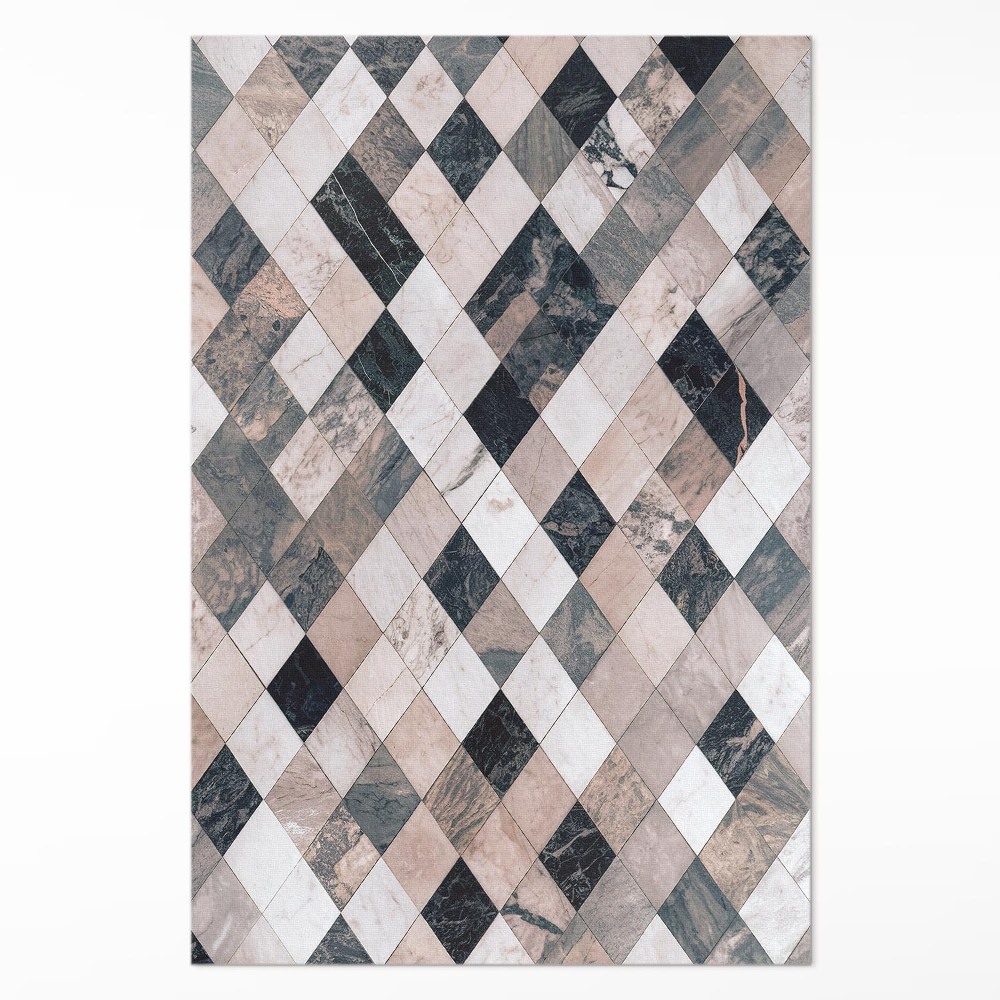 Vinylový koberec Kamenná mozaika romby dekoratívne dlaždice