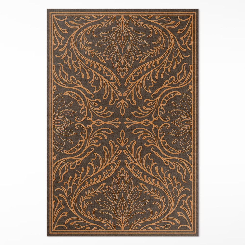 Vinylový koberec Rastlinné lineárne ornamenty secesia vintage