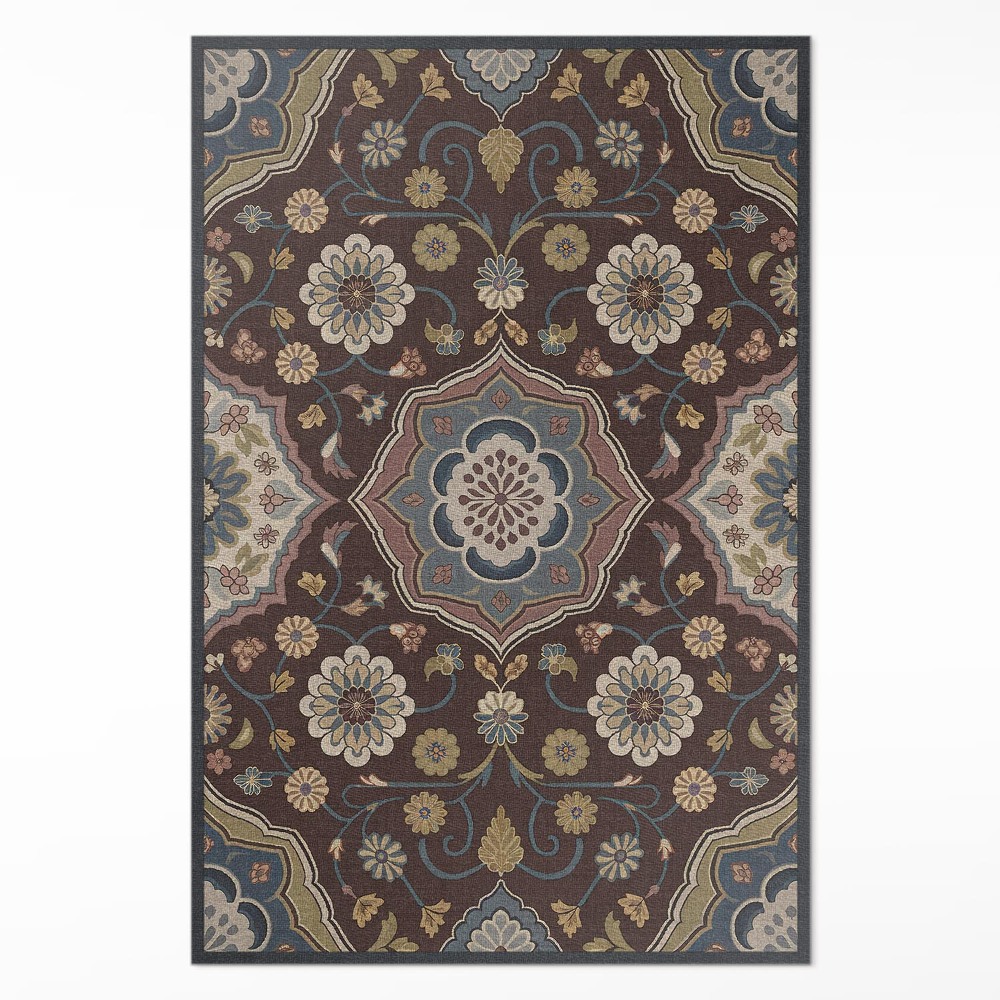 Vinylový koberec Kvety a rastliny ornamentálny vzor vintage