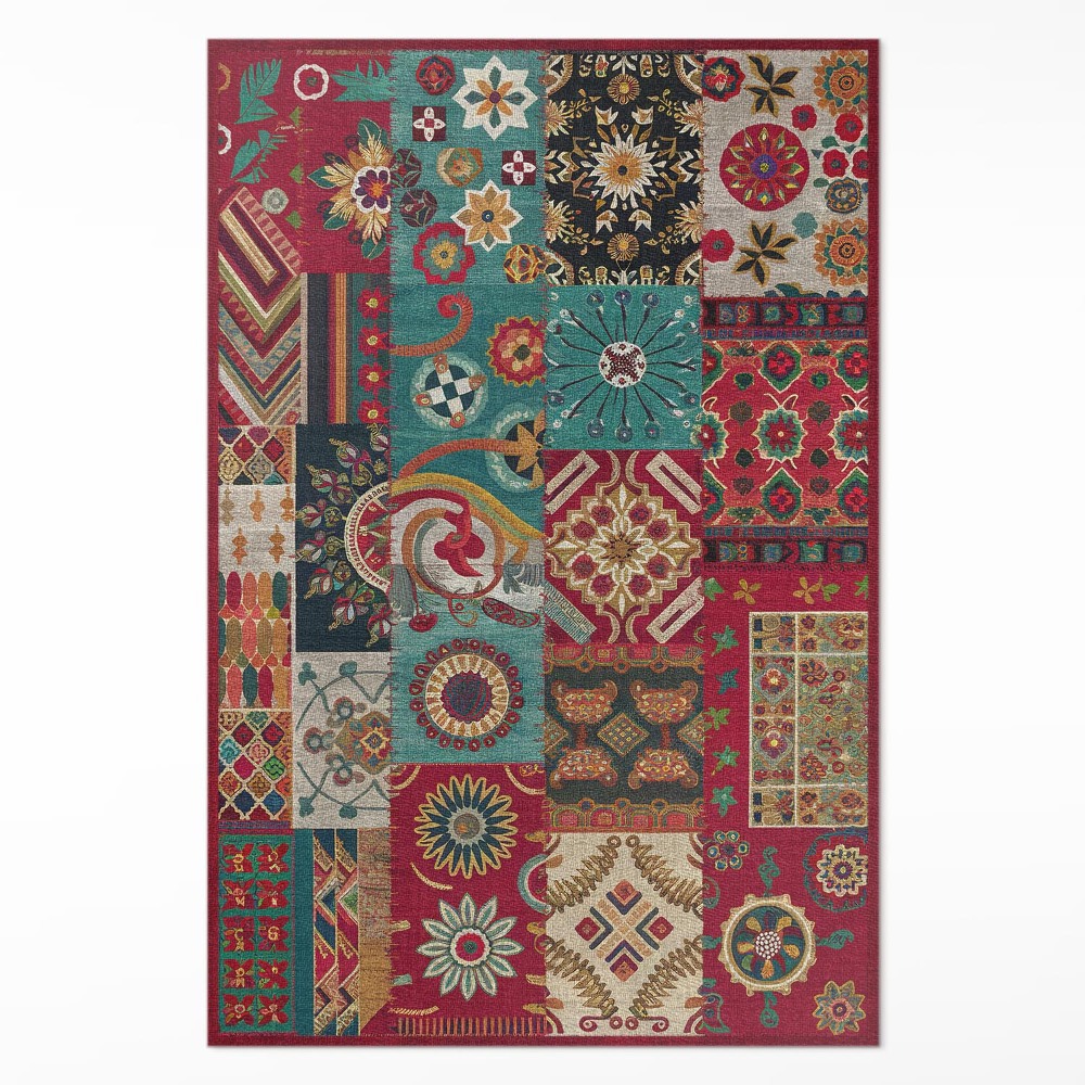 Vinylový koberec Farebný vzor patchwork v štýle perzskom