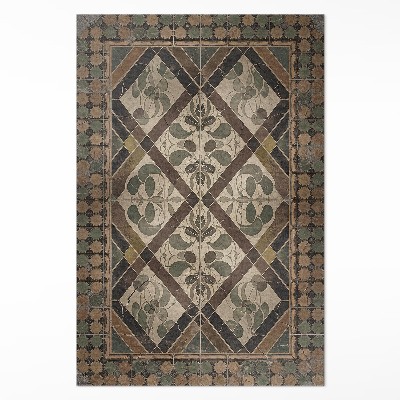 Vinylový koberec Vzor vintage so vzormi kvetov