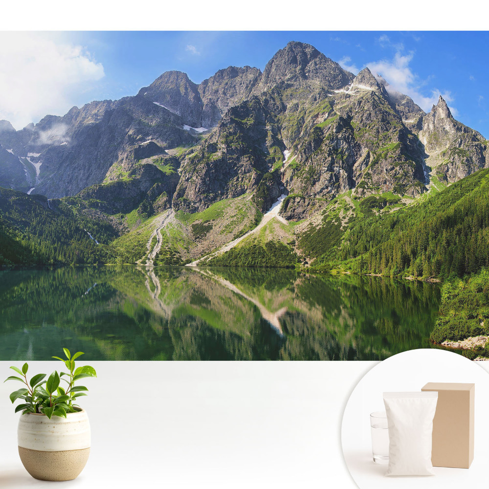 Tapeta na stenu Horské vrcholy nad jazerom