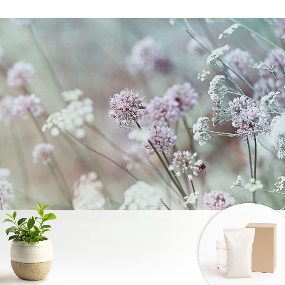 Luxusná tapeta Pastelové kvety na prírodnom pozadí