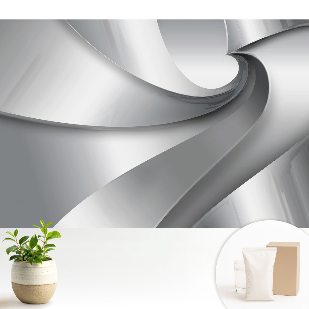 Tapeta Moderné, dynamické špirály v odtieňoch sivej