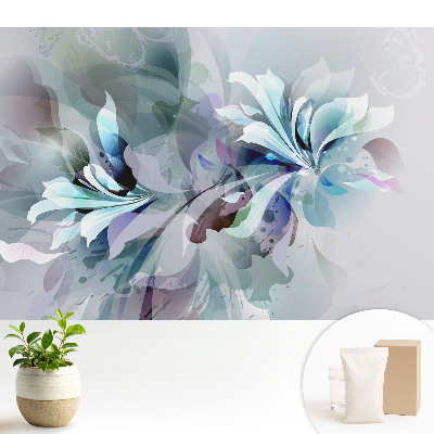 Tapeta s motívom éterických kvetov a abstrakcie