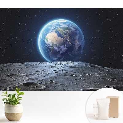 Tapeta do obývačky s motívom hviezdnej oblohy a Mesiaca