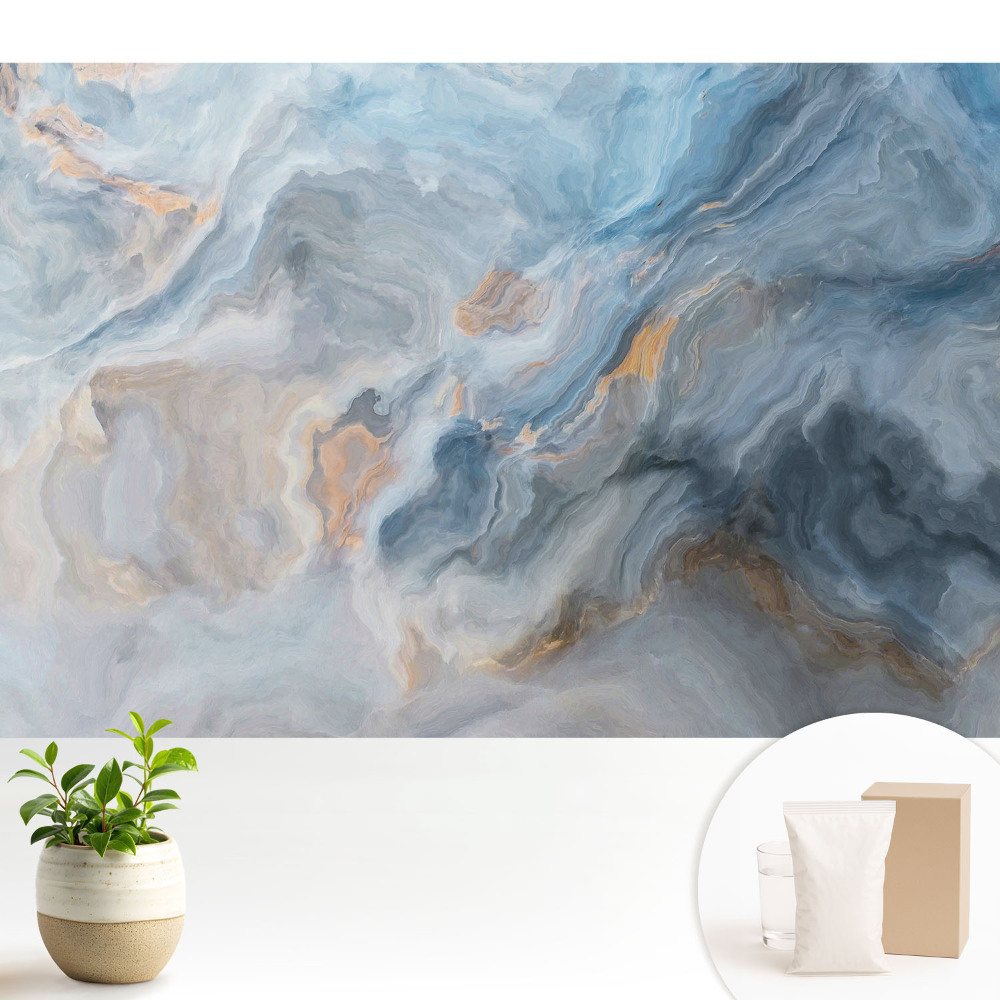 Tapeta na stenu Abstraktné modré a sivé vlny