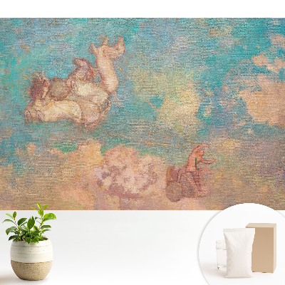 Luxusná tapeta s motívom koní proti oblakom