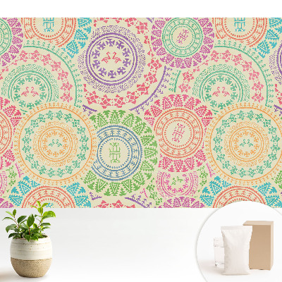 Luxusná tapeta Mandaly v boho štýle v pastelových farbách