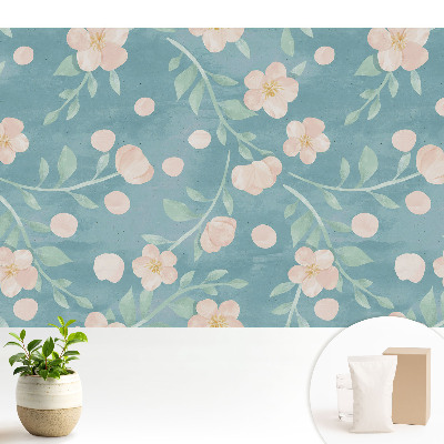 Tapeta na stenu Pastelové kvety a listy