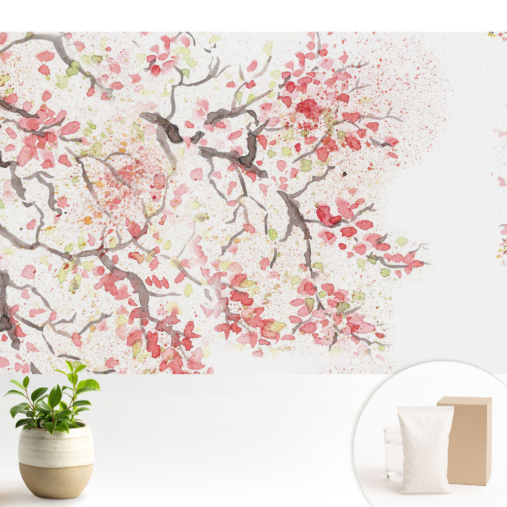 Tapeta do obývačky Kvetinová akvarelová ľahkosť prírody