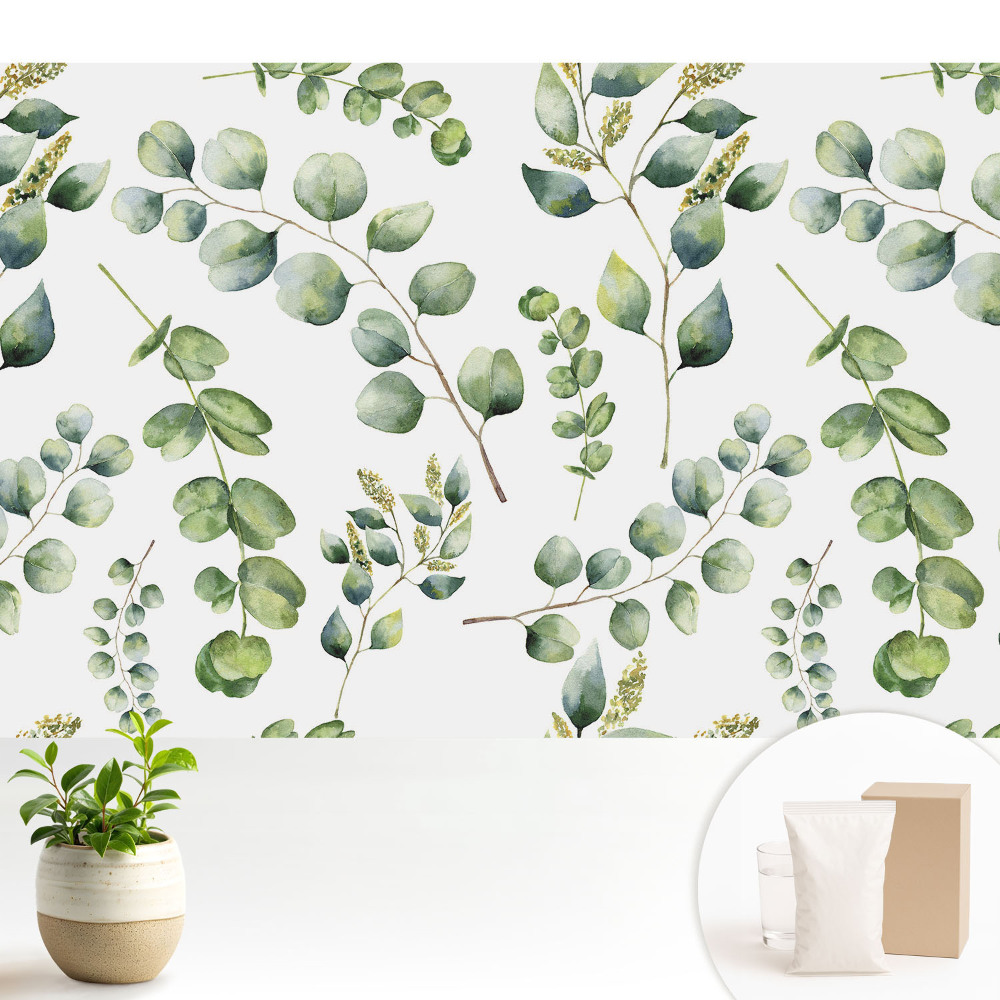 Tapeta na stenu Akvarelové listy rastlín opakujúci sa vzor