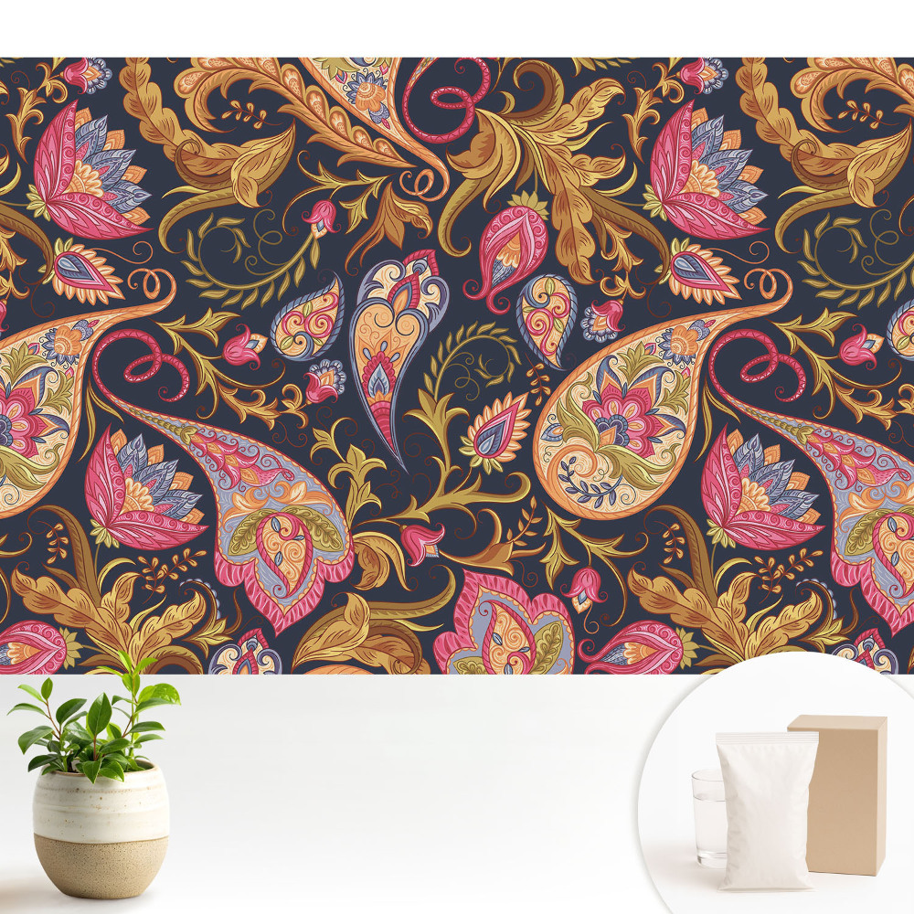 Luxusná tapeta Farebný elegantný kvetinový vzor paisley