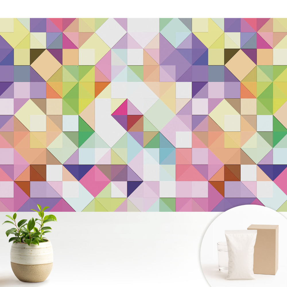 Tapeta Geometrická mozaika v živých farbách