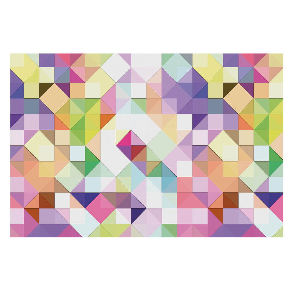 Tapeta s geometrickou mozaikou v živých farbách