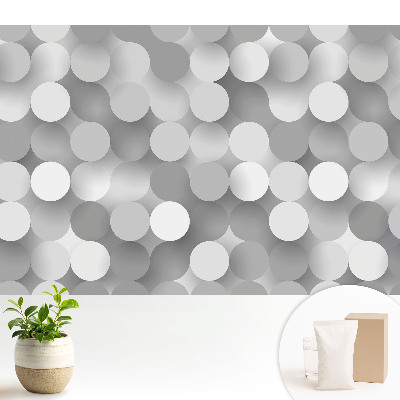 Tapeta do obývačky Moderné sivé kruhy v harmonickej kompozícii