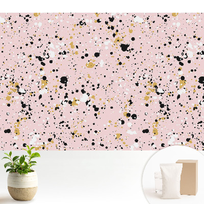 Tapeta s abstraktnými škvrnami na ružovom pozadí