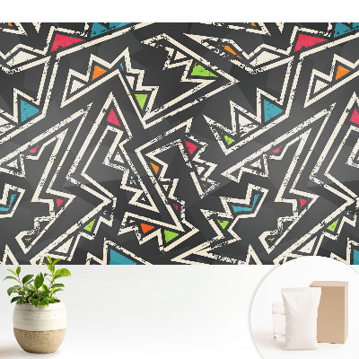 Tapeta na stenu s cikcakovým vzorom v živých farbách