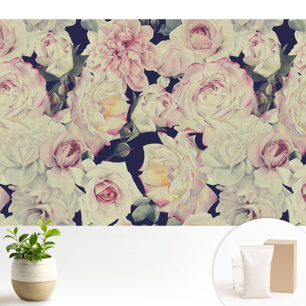 Tapeta Opakujúci sa vzor romantických kvetov