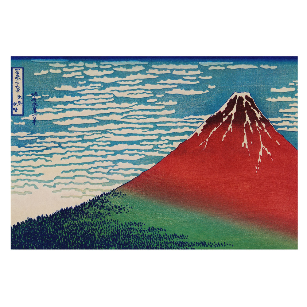 Tapeta s motívom hôr a oblakov v japonskom štýle