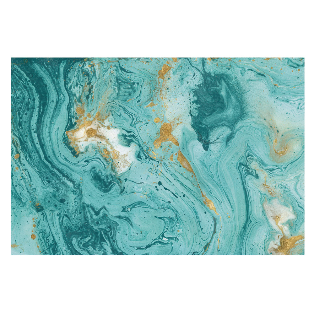 Tapeta na stenu s tyrkysovým abstraktným vzorom v elegantných farbách